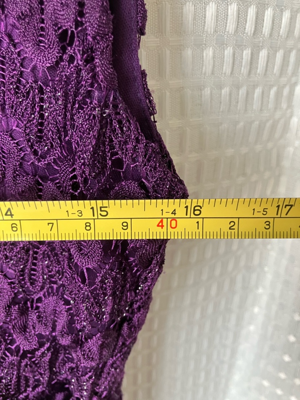 Purple Lace Elegant Cocktail Dress Petite Sz 8 V Neck Sleeveless Wedding Guest - Picture 10 of 12